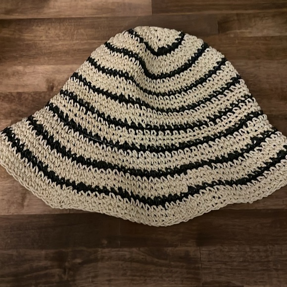 BRUNO MAGLI Stripe Crochet Straw Bucket Hat In Natural - OS - Picture 4 of 9